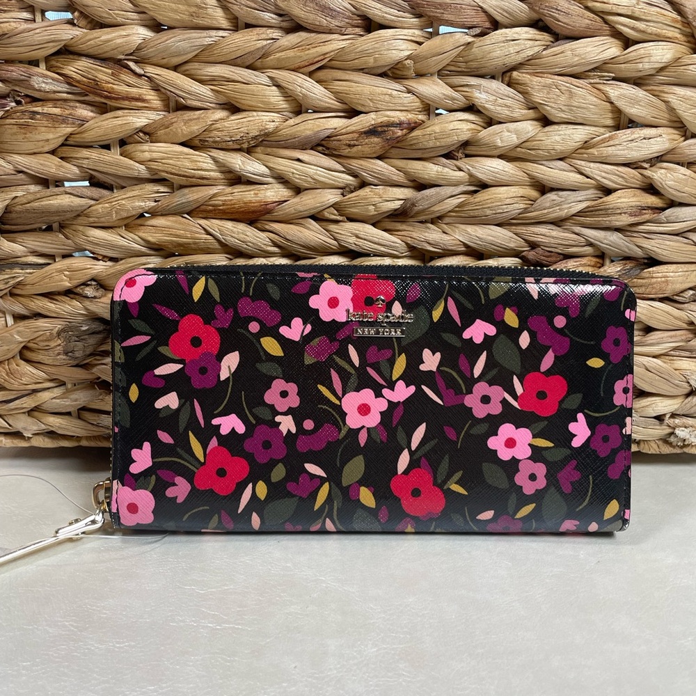 Kate Spade Daycation Floral Neda Leather Wallet- Storybook Lining